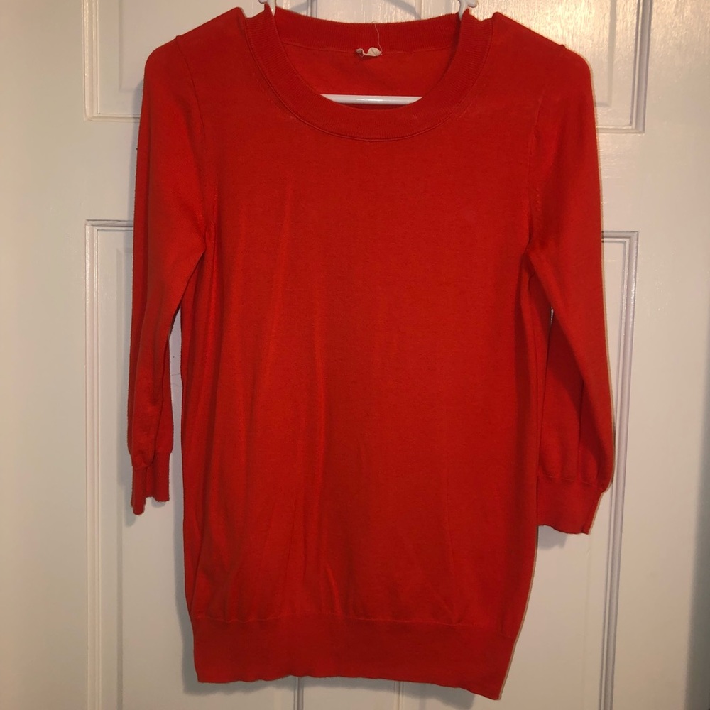 J. Crew 3/4 length sleeve sweater orange